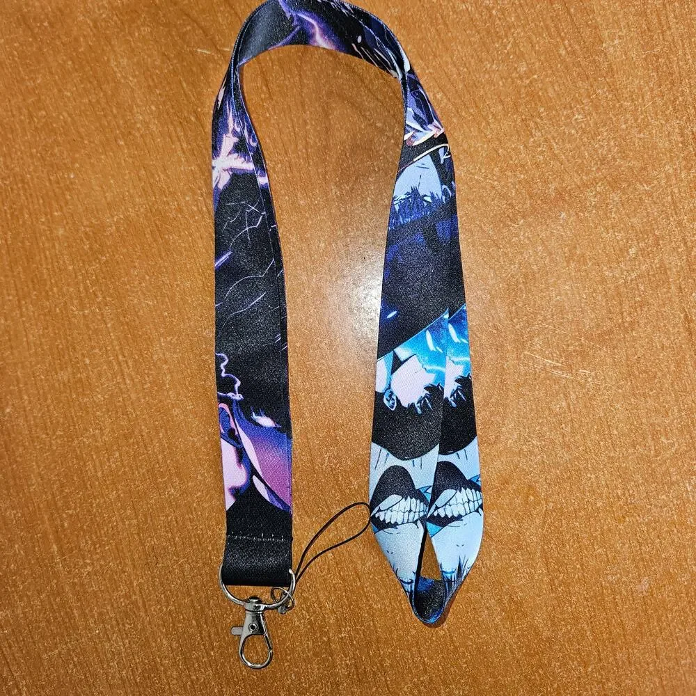Solo Leveling Shadow Monarch Lanyard Dark Energy Print Keychain Strap